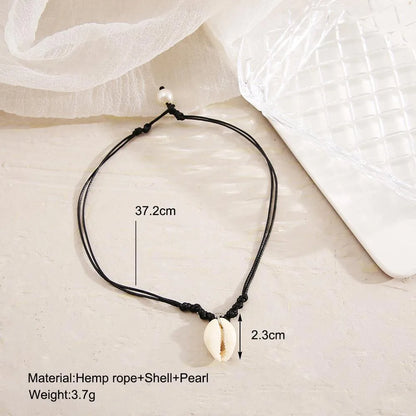 Simple Style Geometric Color Block Pu Leather Shell Plating Unisex Pendant Necklace