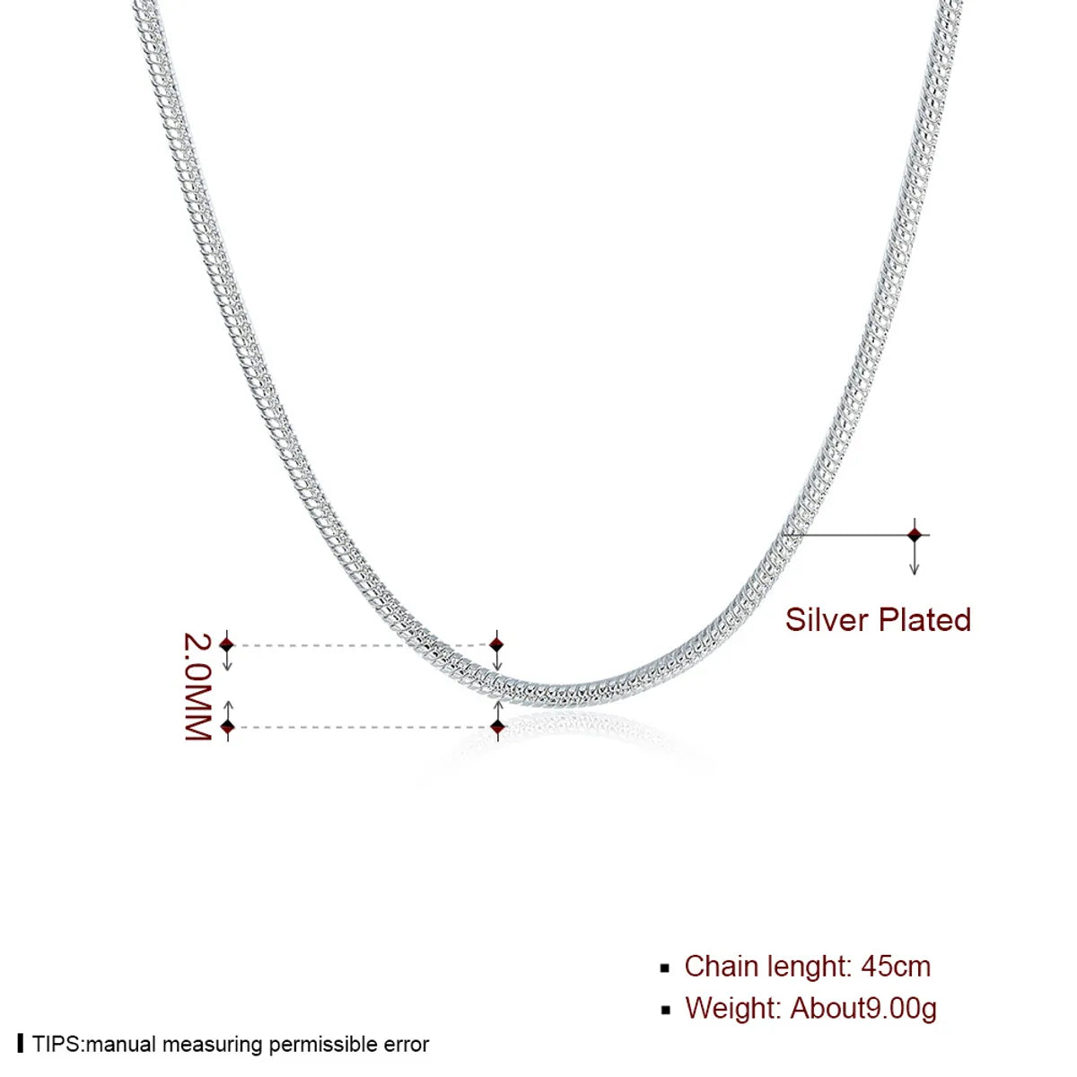 Simple Style Geometric Cooperized Silver Plating Necklace 1 Piece