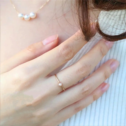 Simple Style Geometric Copper Gold Plated Artificial Pearls Rings