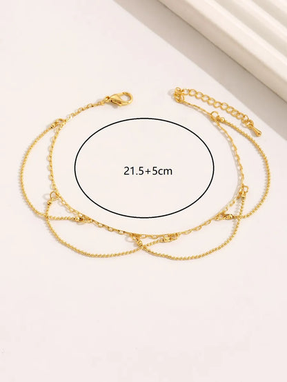 Simple Style Geometric Copper Plating 18k Gold Plated Bracelets