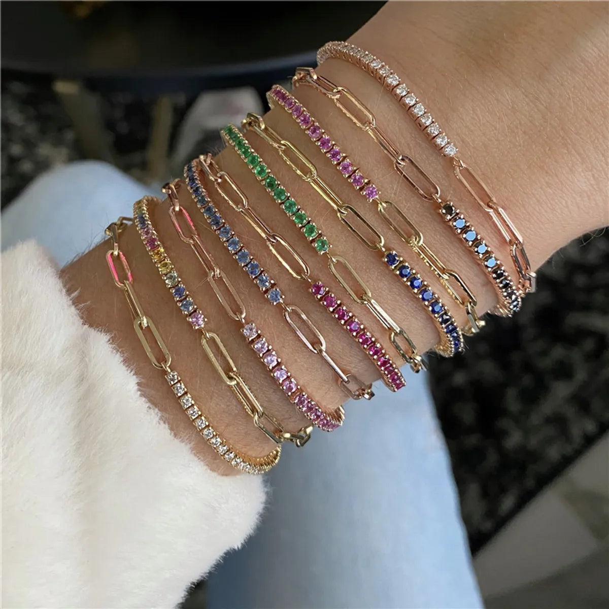 Simple Style Geometric Copper Plating Bracelets