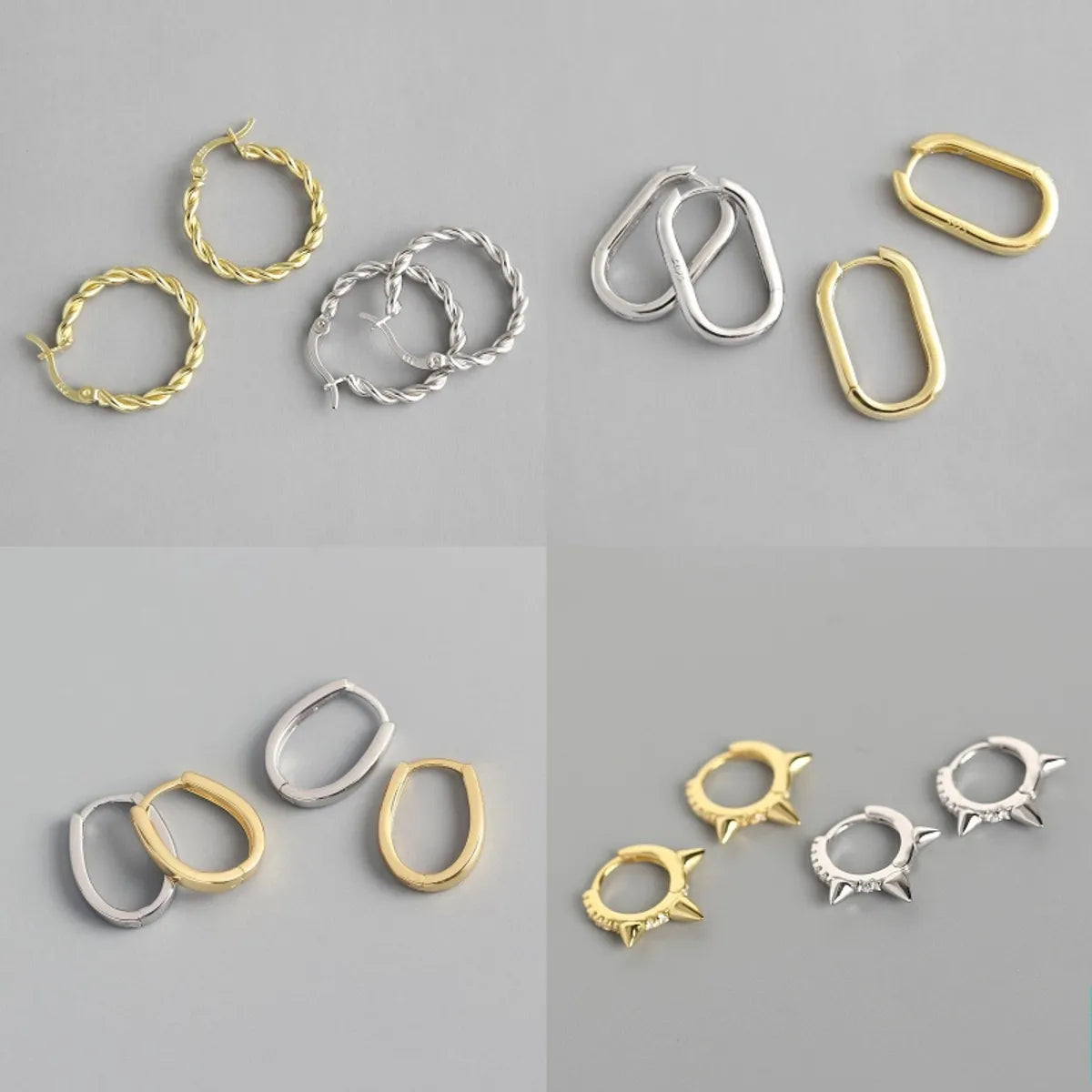 Simple Style Geometric Copper Plating Ear Studs 1 Pair