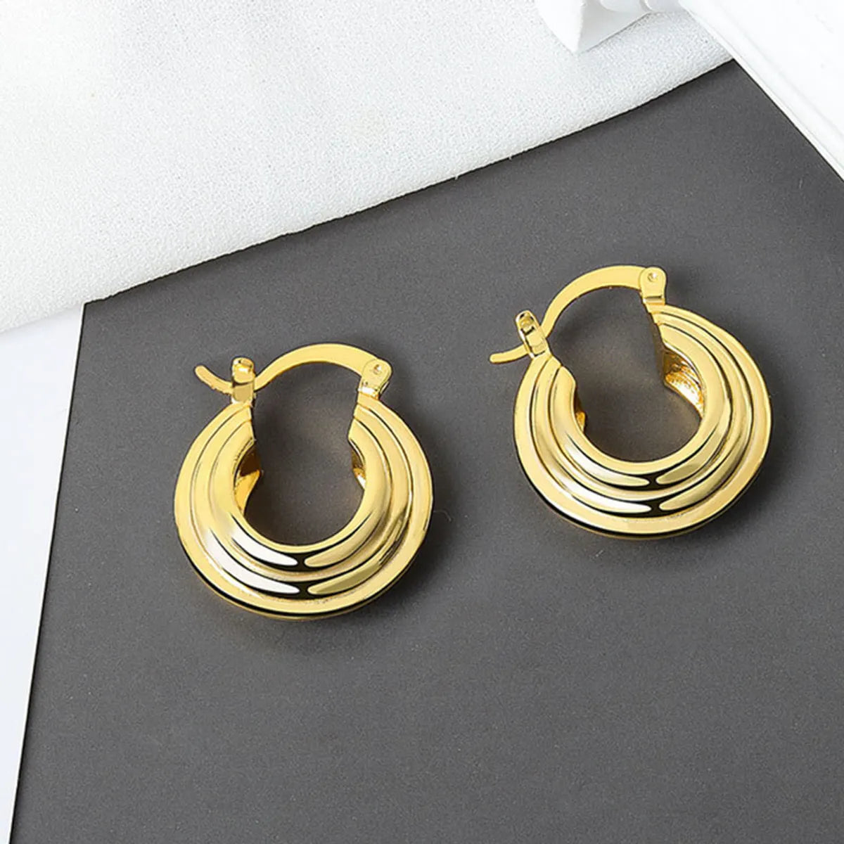 Simple Style Geometric Copper Plating Ear Studs 1 Pair