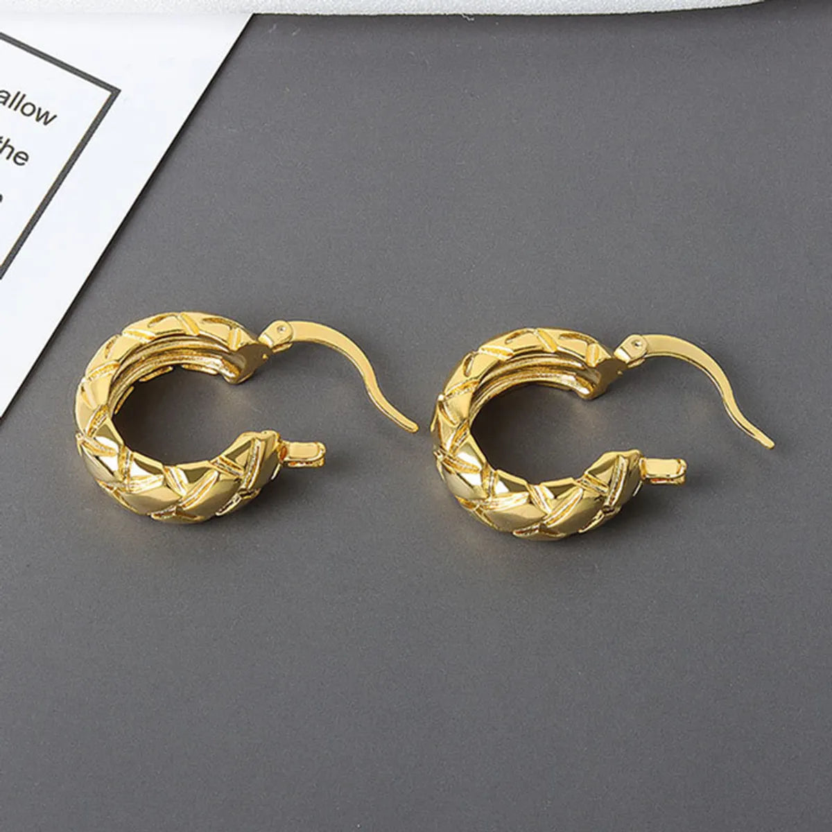 Simple Style Geometric Copper Plating Ear Studs 1 Pair