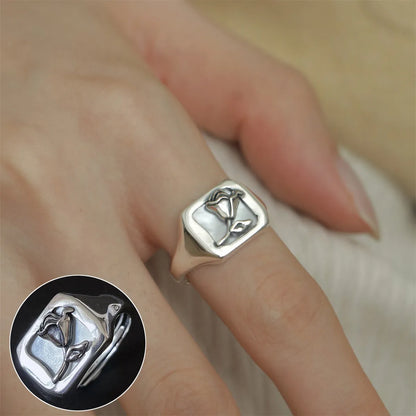 Simple Style Geometric Copper Plating Open Ring