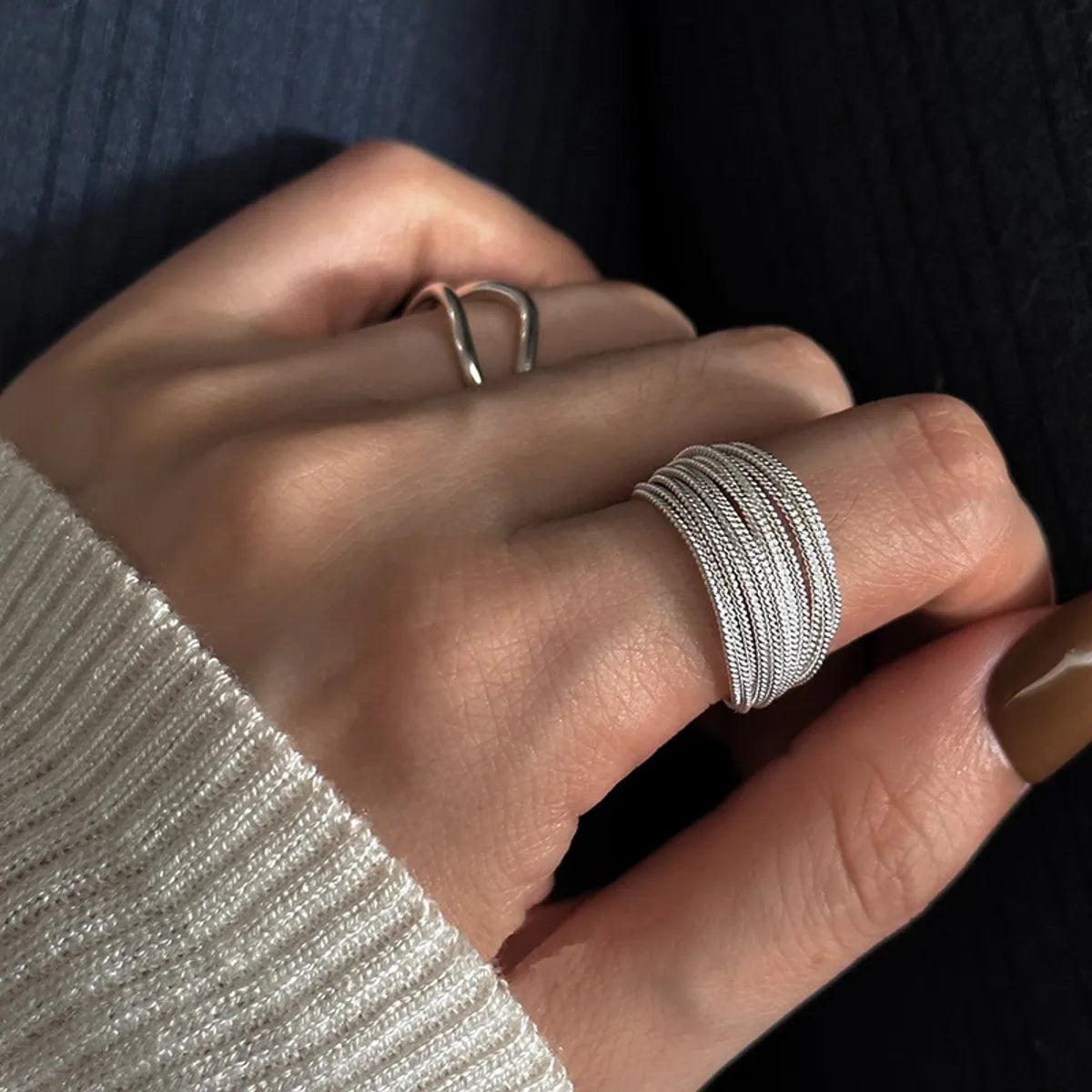 Simple Style Geometric Copper Plating Open Ring