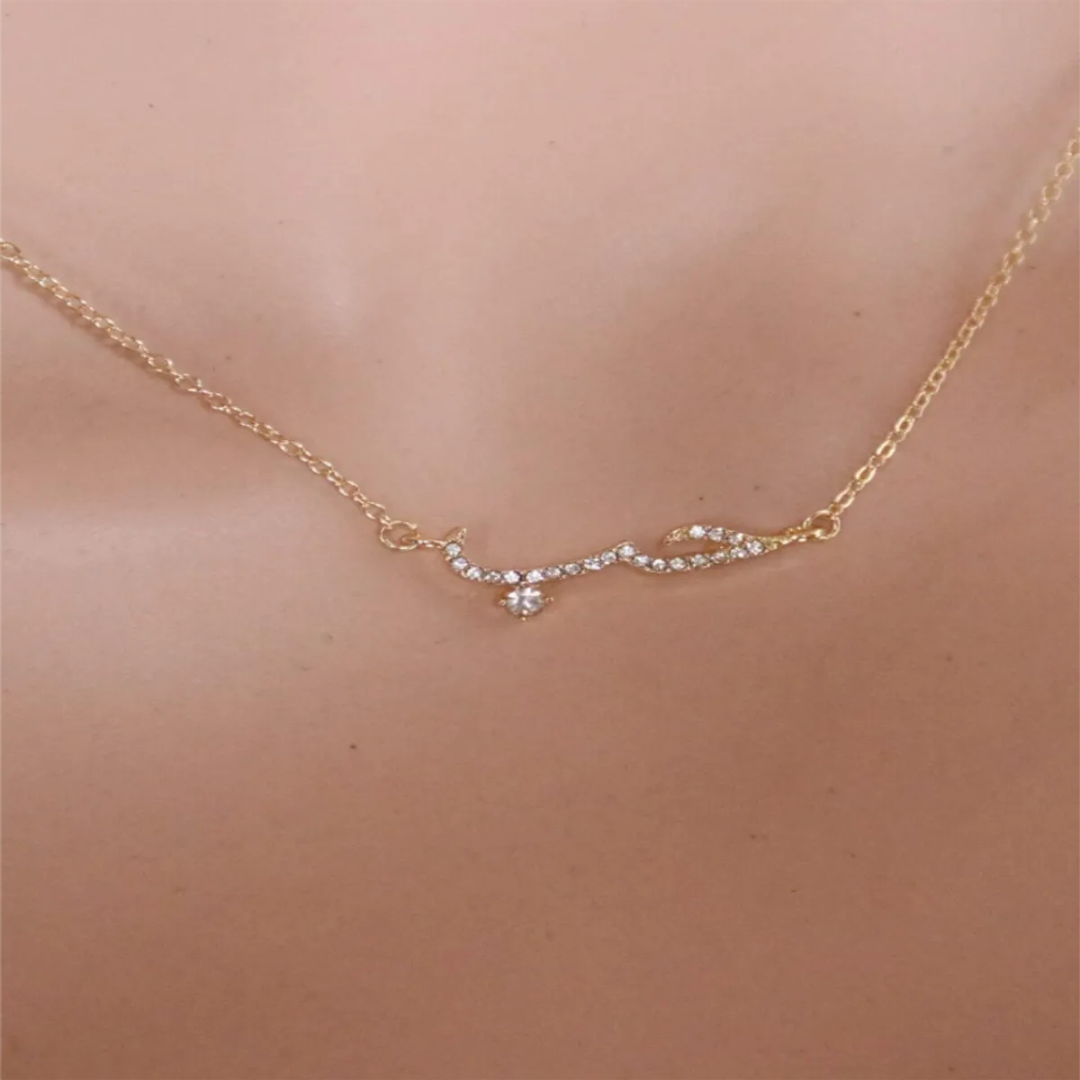 Simple Style Geometric Copper Plating Zircon 18k Gold Plated Choker