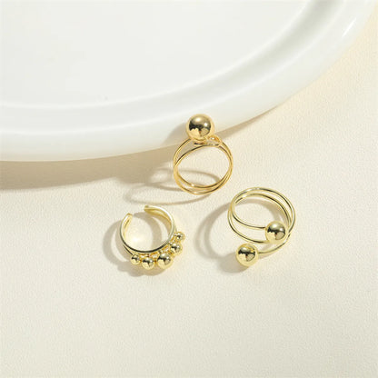 Simple Style Geometric Copper Twist 14k Gold Plated Open Rings