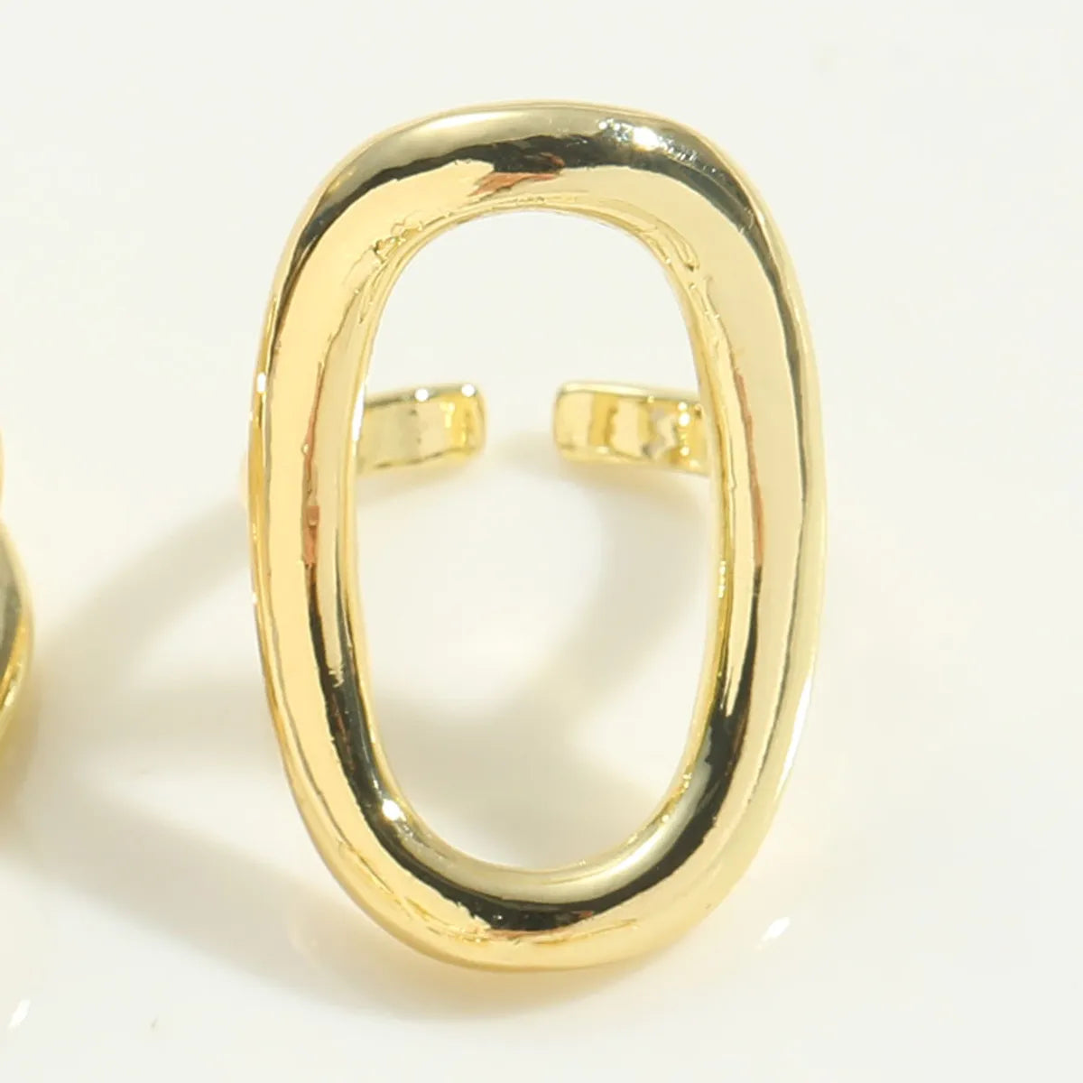 Simple Style Geometric Copper Twist 14k Gold Plated Open Rings