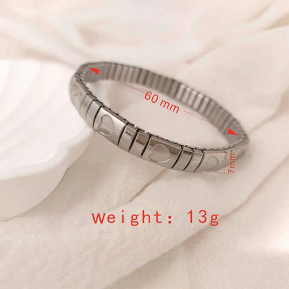 Simple Style Geometric Heart Shape Bow Knot 304 Stainless Steel Bracelets In Bulk