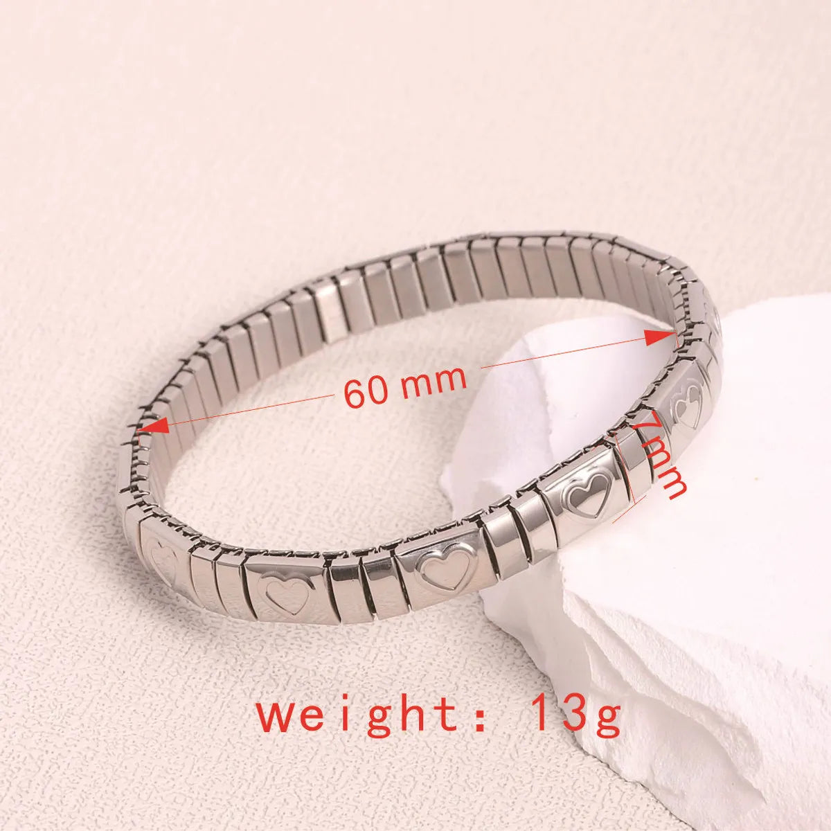 Simple Style Geometric Heart Shape Bow Knot 304 Stainless Steel Bracelets In Bulk