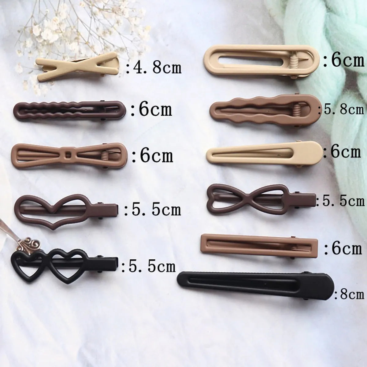 Simple Style Geometric Heart Shape Bow Knot Metal Hair Clip