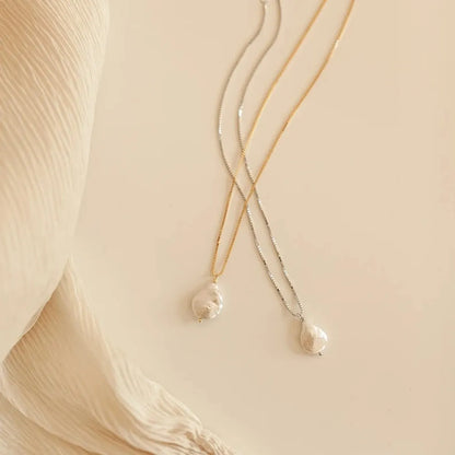 Simple Style Geometric Imitation Pearl Metal Wholesale Pendant Necklace