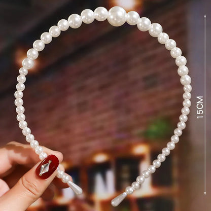 Simple Style Geometric Metal Plating Artificial Pearls Hair Band 1 Piece