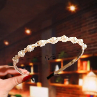 Simple Style Geometric Metal Plating Artificial Pearls Hair Band 1 Piece