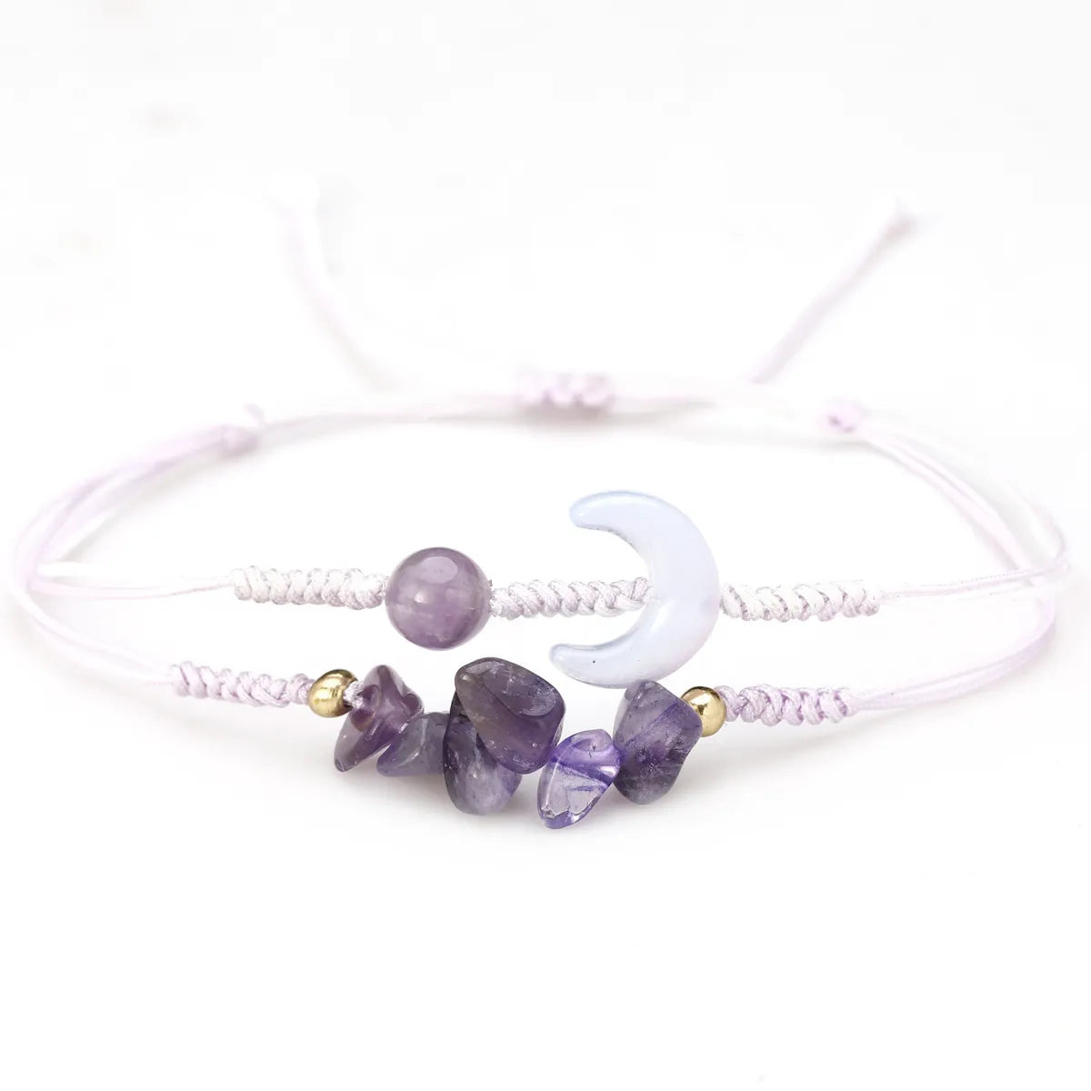 Simple Style Geometric Moon Stone Rope Wholesale Bracelets