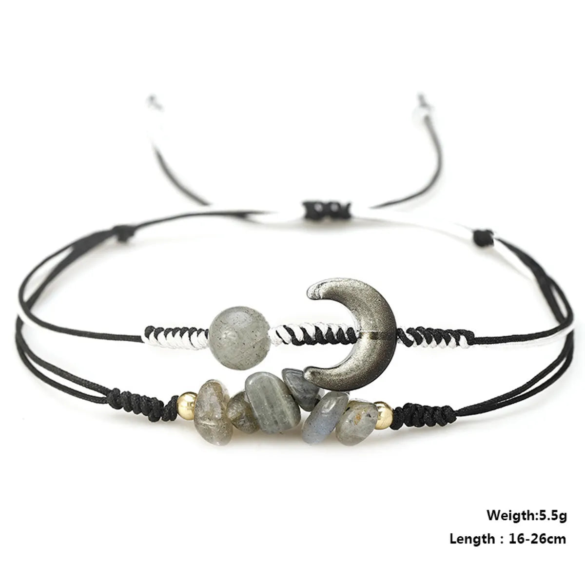 Simple Style Geometric Moon Stone Rope Wholesale Bracelets