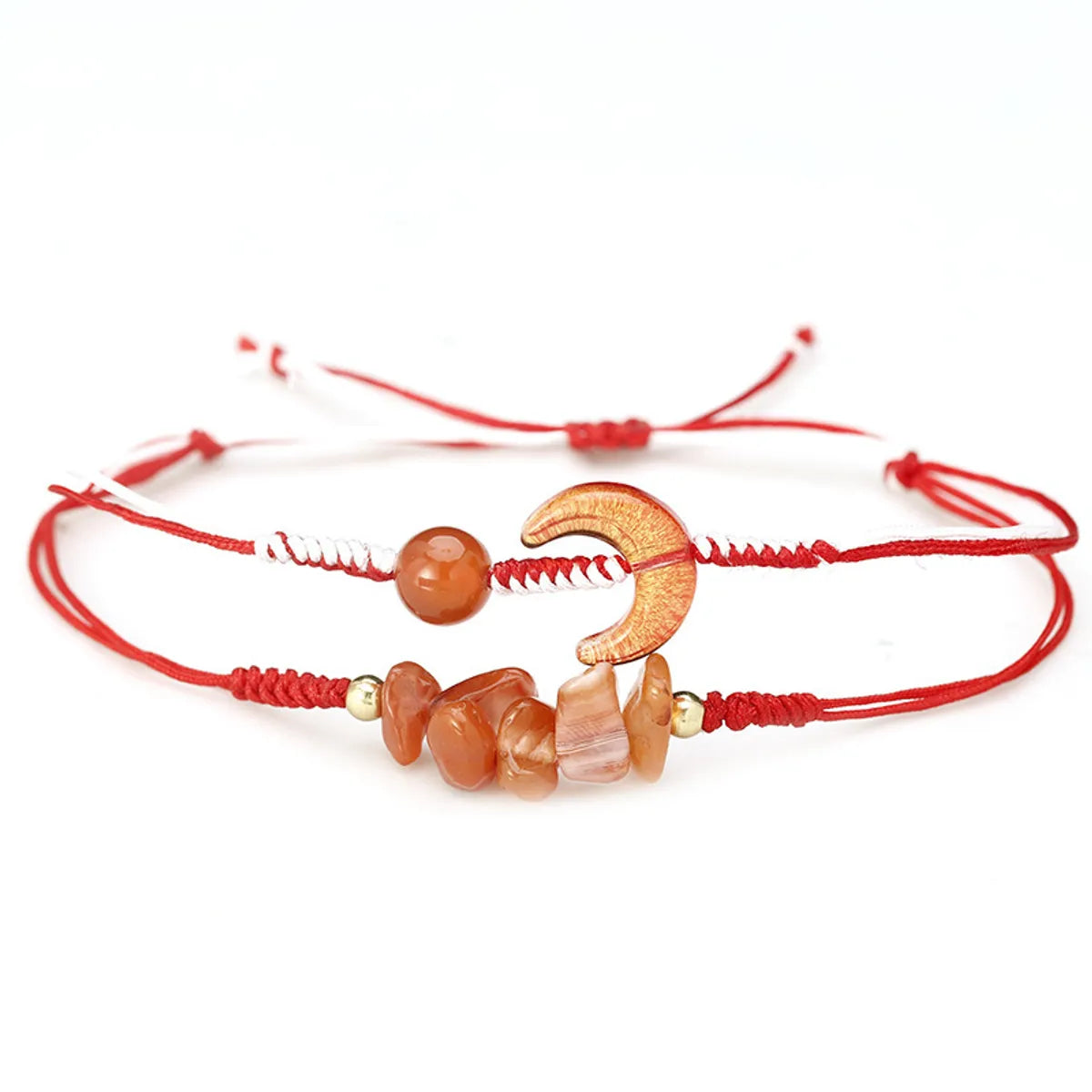 Simple Style Geometric Moon Stone Rope Wholesale Bracelets