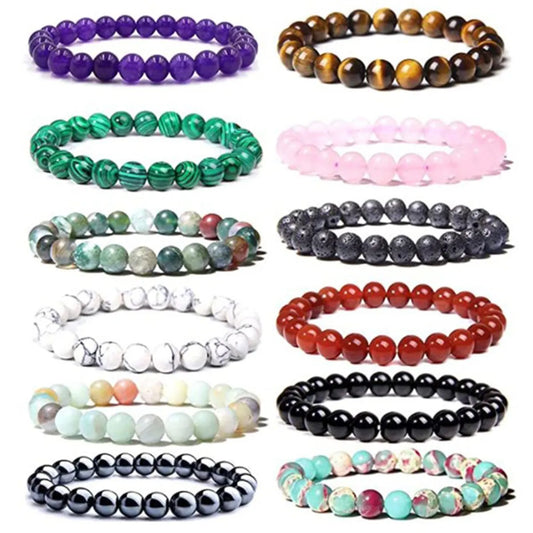 Simple Style Geometric Natural Stone Agate Bracelets