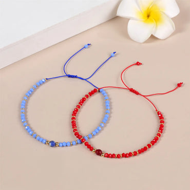 Simple Style Geometric Natural Stone Knitting Drawstring Bracelets