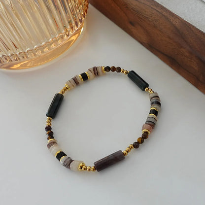 Simple Style Geometric Natural Stone Tiger Eye Pendant Necklace In Bulk