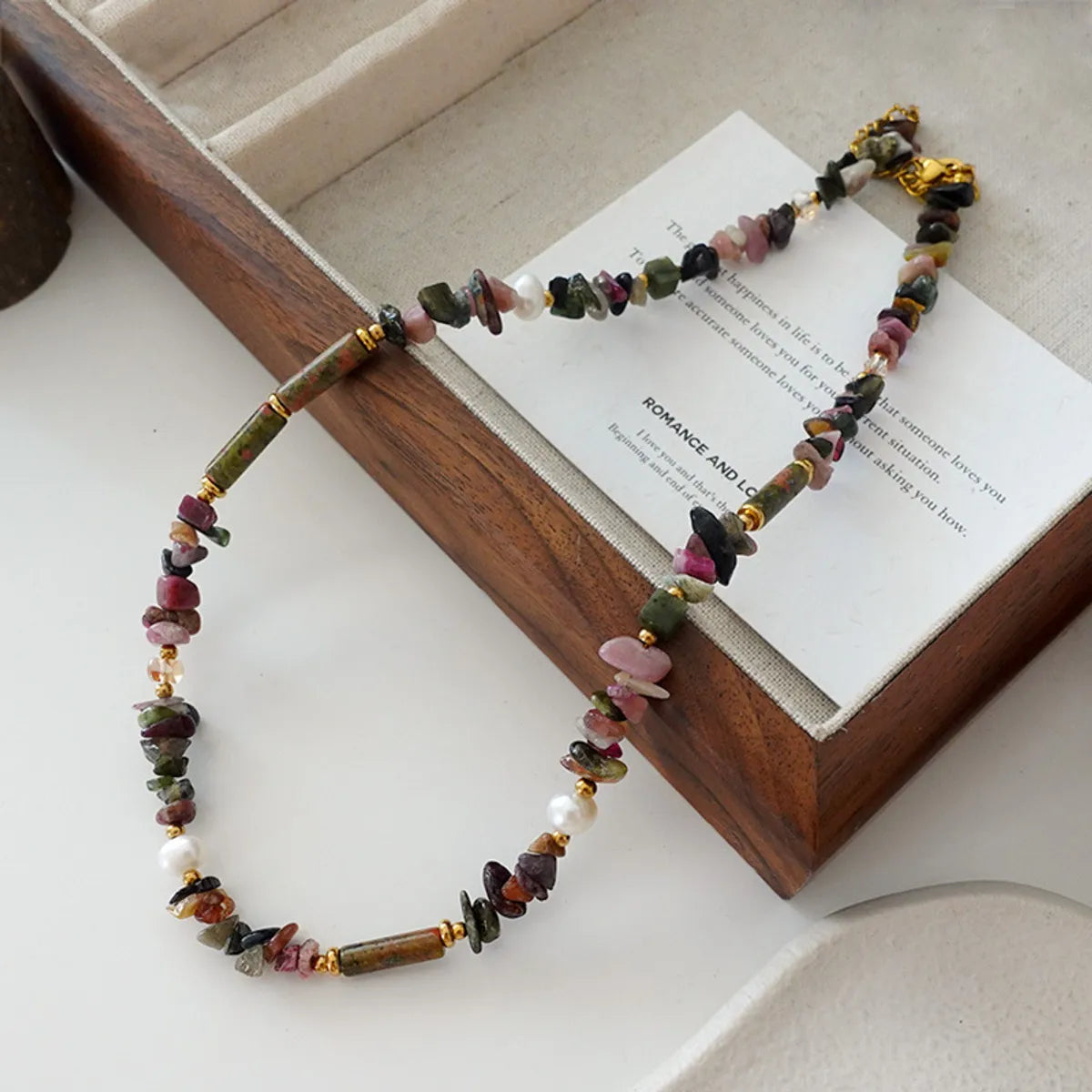 Simple Style Geometric Natural Stone Tiger Eye Pendant Necklace In Bulk