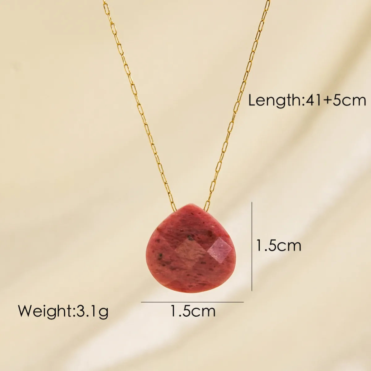 Simple Style Geometric Natural Stone Titanium Steel Pendant Necklace In Bulk