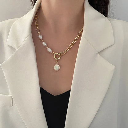 Simple Style Geometric Pearl Alloy Pearl Wholesale Necklace