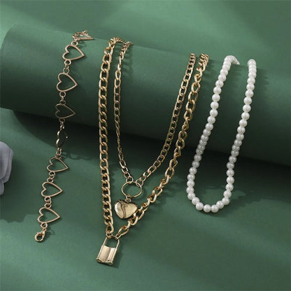 Simple Style Geometric Pearl Alloy Pearl Wholesale Necklace