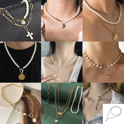 Simple Style Geometric Pearl Alloy Pearl Wholesale Necklace