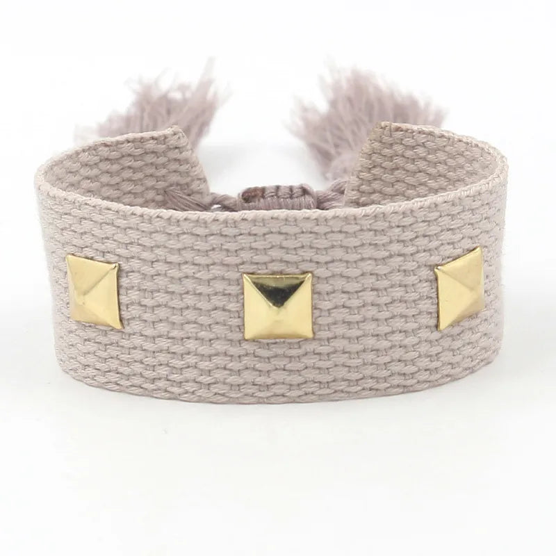 Simple Style Geometric Polyester Rivet Unisex Bracelets 1 Piece