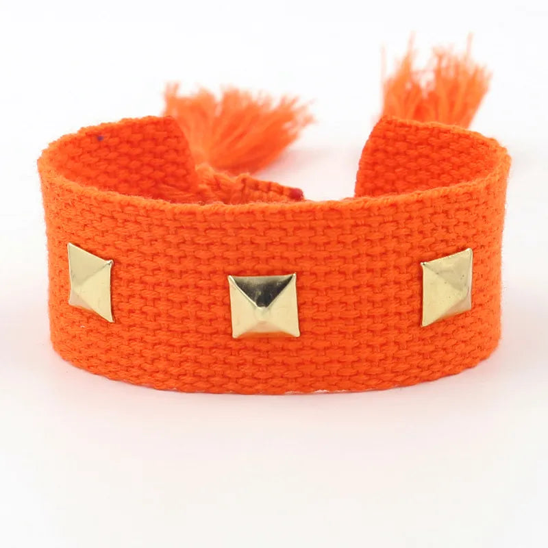 Simple Style Geometric Polyester Rivet Unisex Bracelets 1 Piece