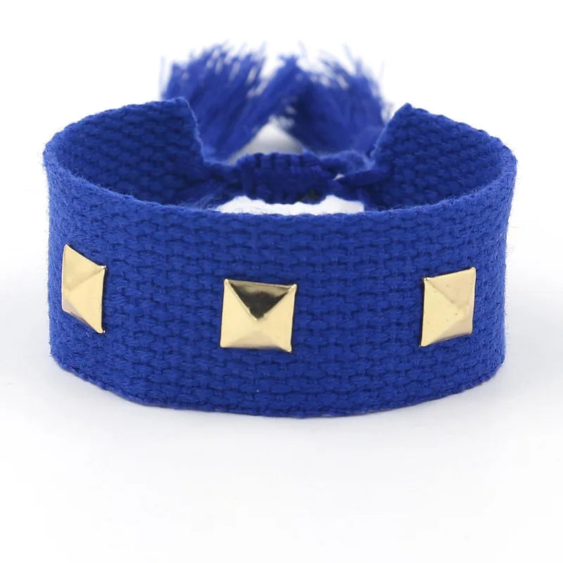 Simple Style Geometric Polyester Rivet Unisex Bracelets 1 Piece