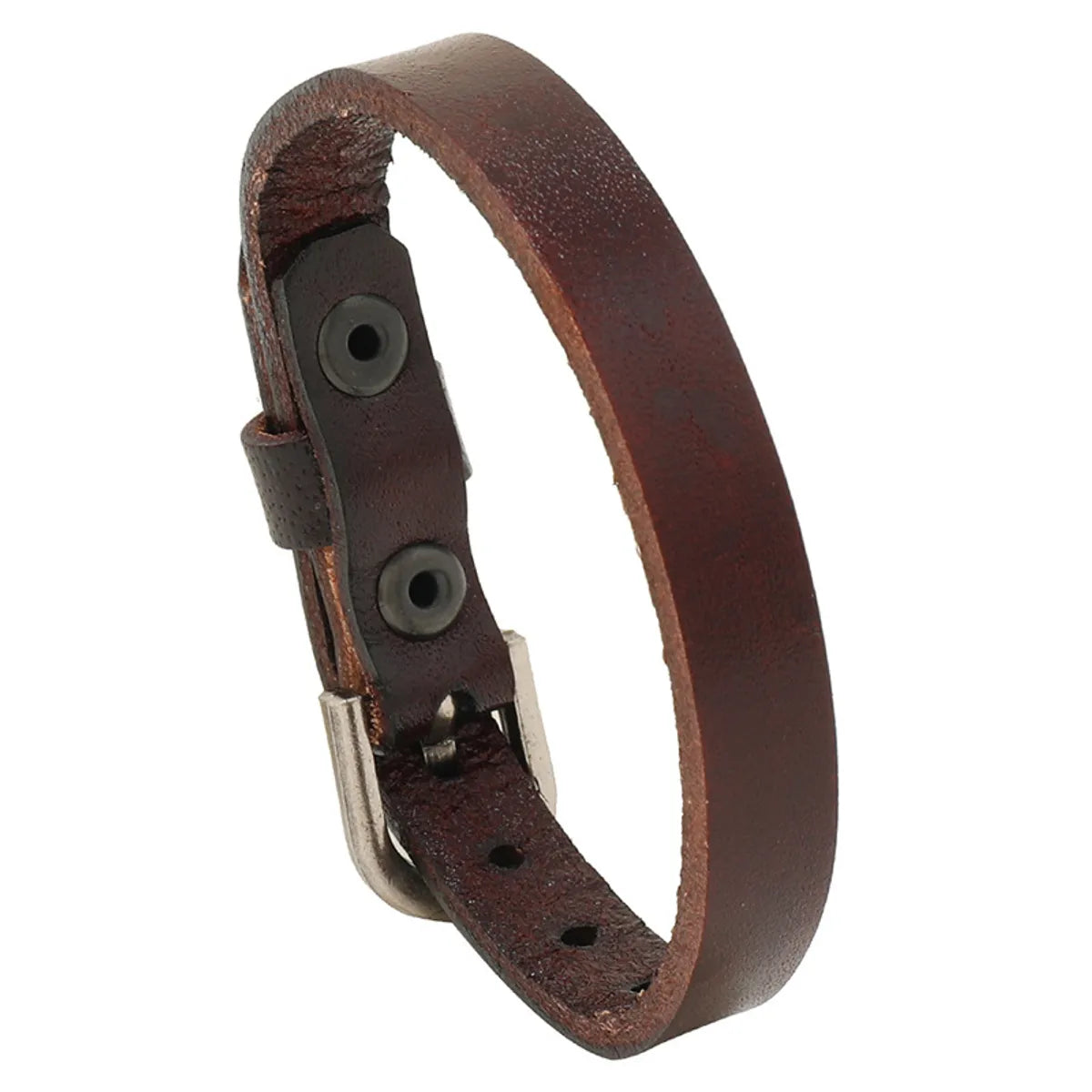 Simple Style Geometric Pu Leather Iron Unisex Bracelets