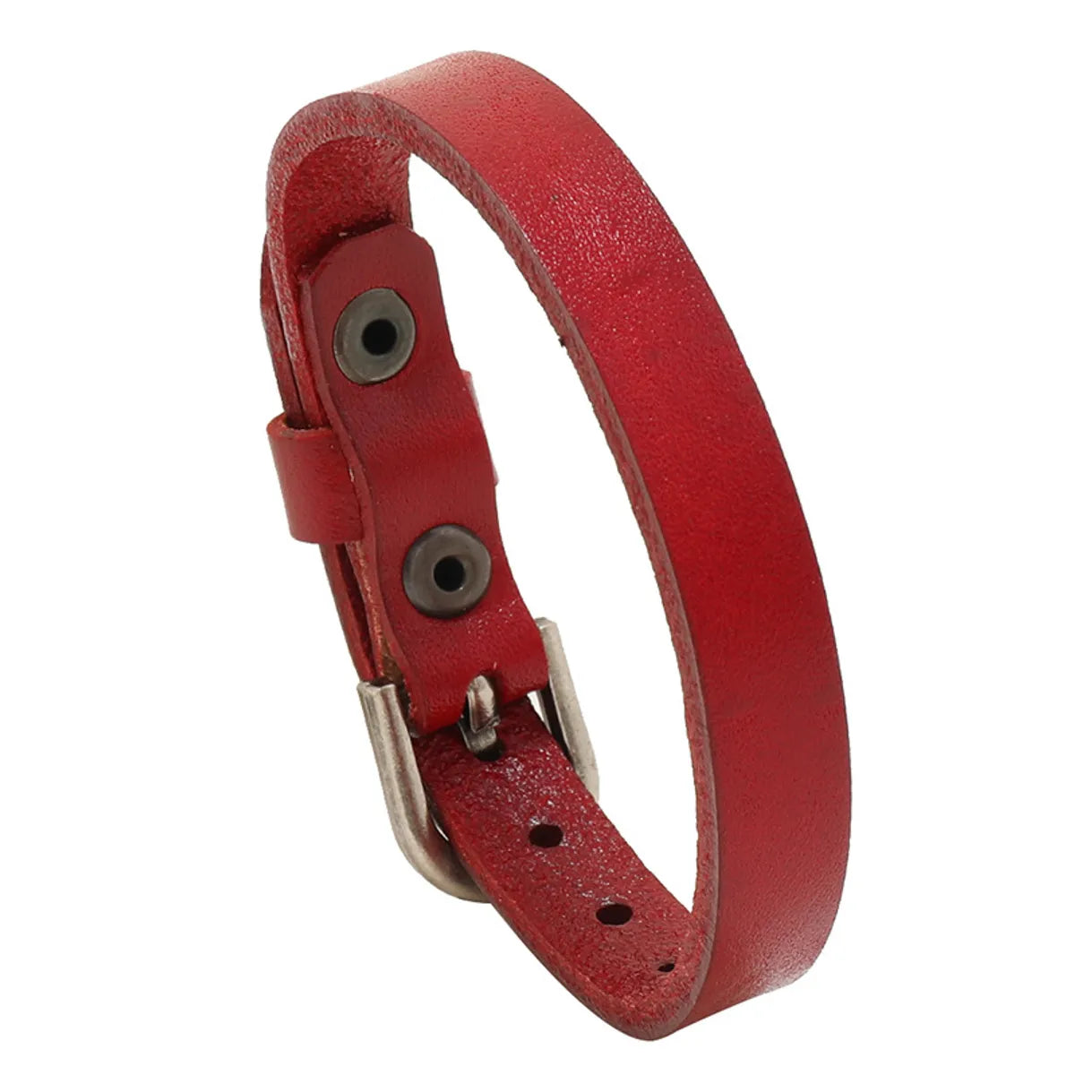 Simple Style Geometric Pu Leather Iron Unisex Bracelets