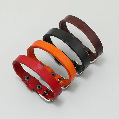 Simple Style Geometric Pu Leather Iron Unisex Bracelets