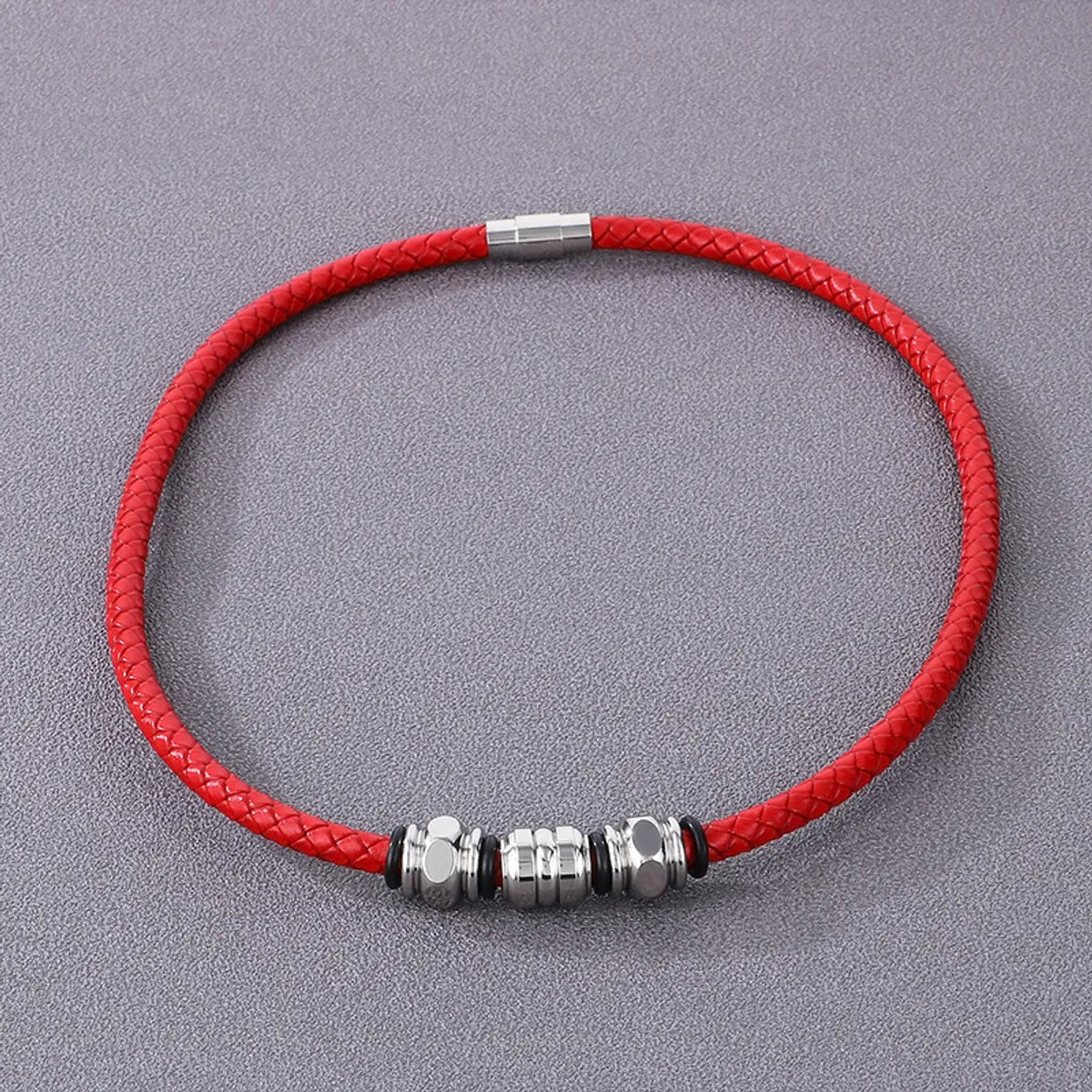 Simple Style Geometric Pu Leather Men's Bracelets Necklace