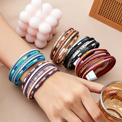 Simple Style Geometric Pu Leather Women's Bracelets