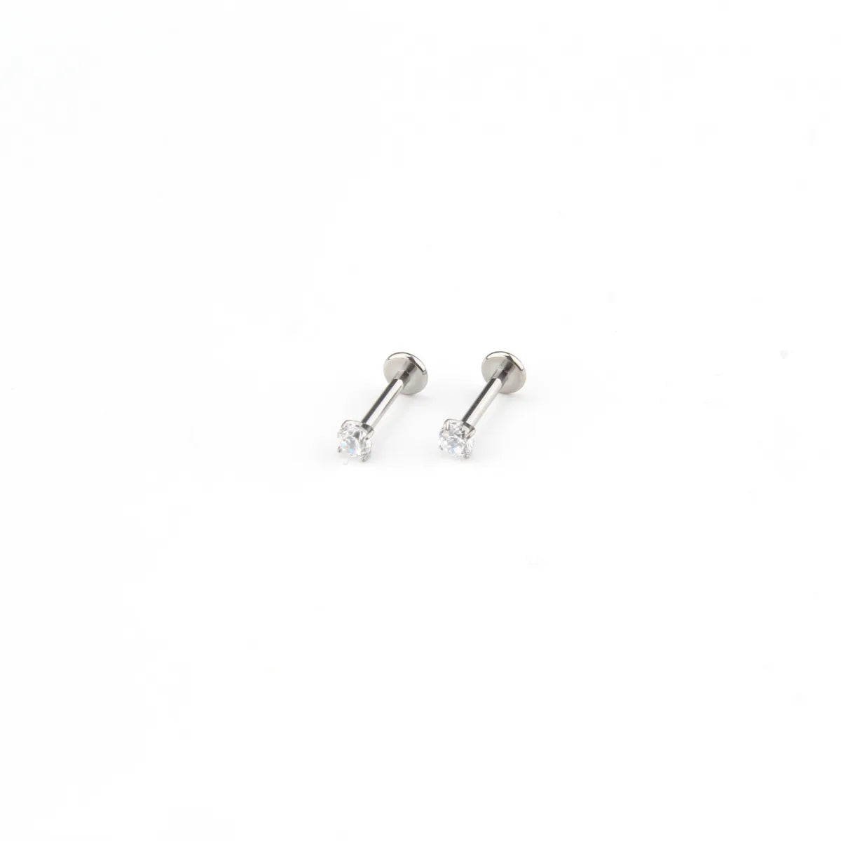 1 Piece Lip Rings Simple Style Geometric Pure Titanium Inlay Zircon