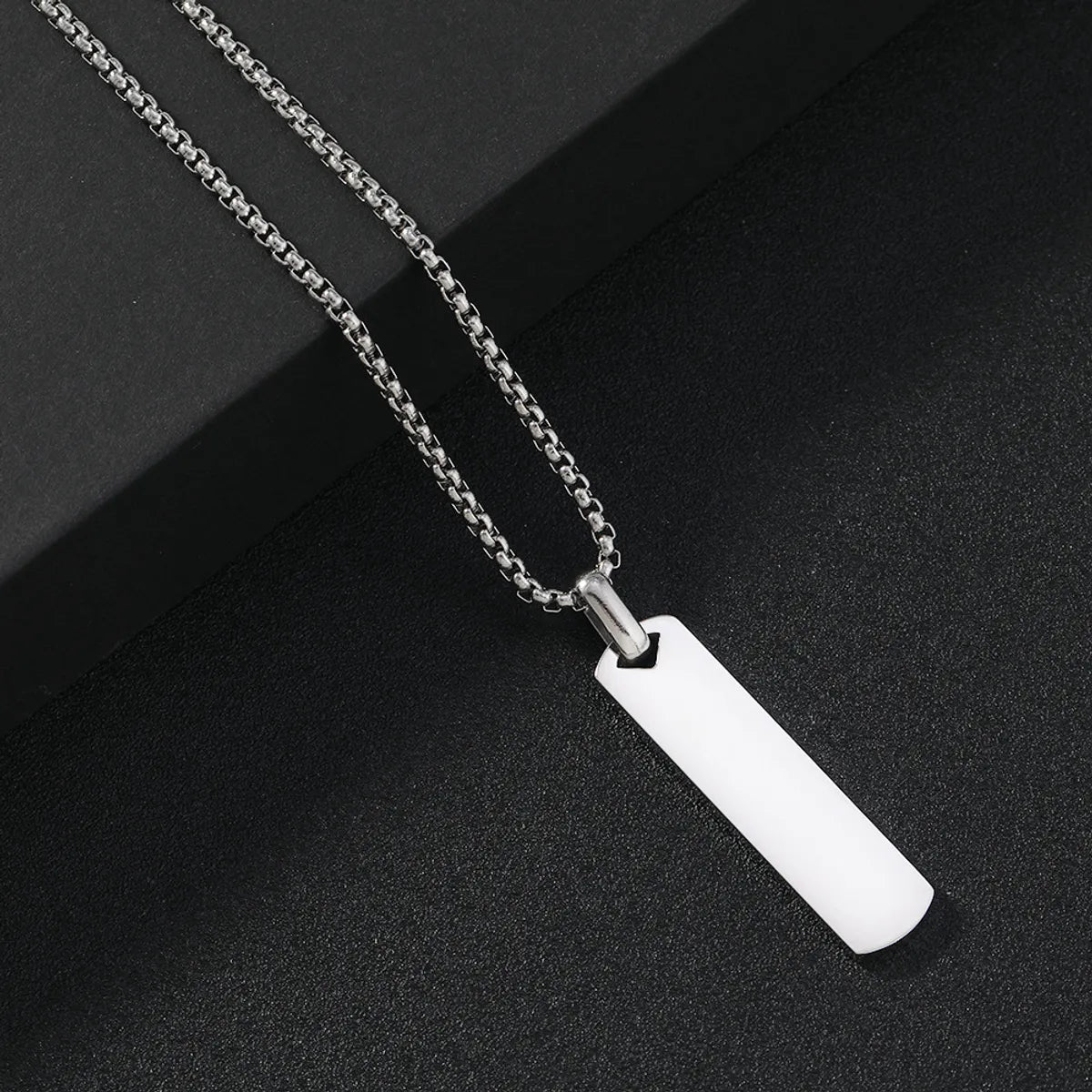 Simple Style Geometric Rectangle 304 Stainless Steel Men'S Pendant Necklace