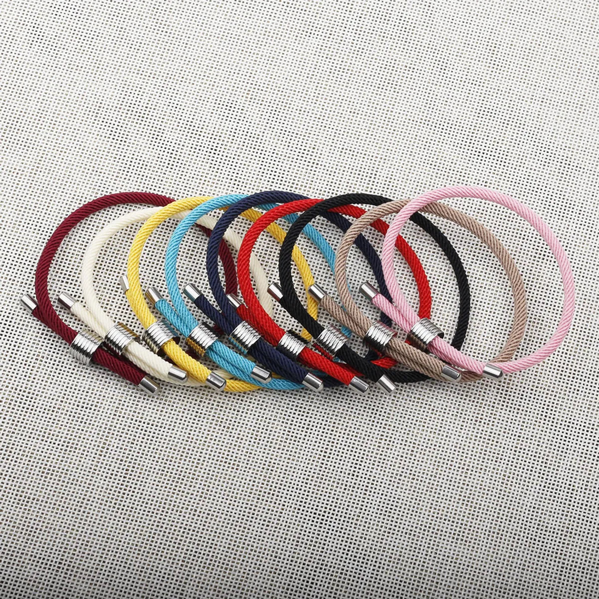 Simple Style Geometric Rope Titanium Steel Unisex Bracelets