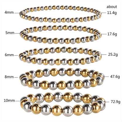 Simple Style Geometric Round Stainless Steel Bracelets In Bulk