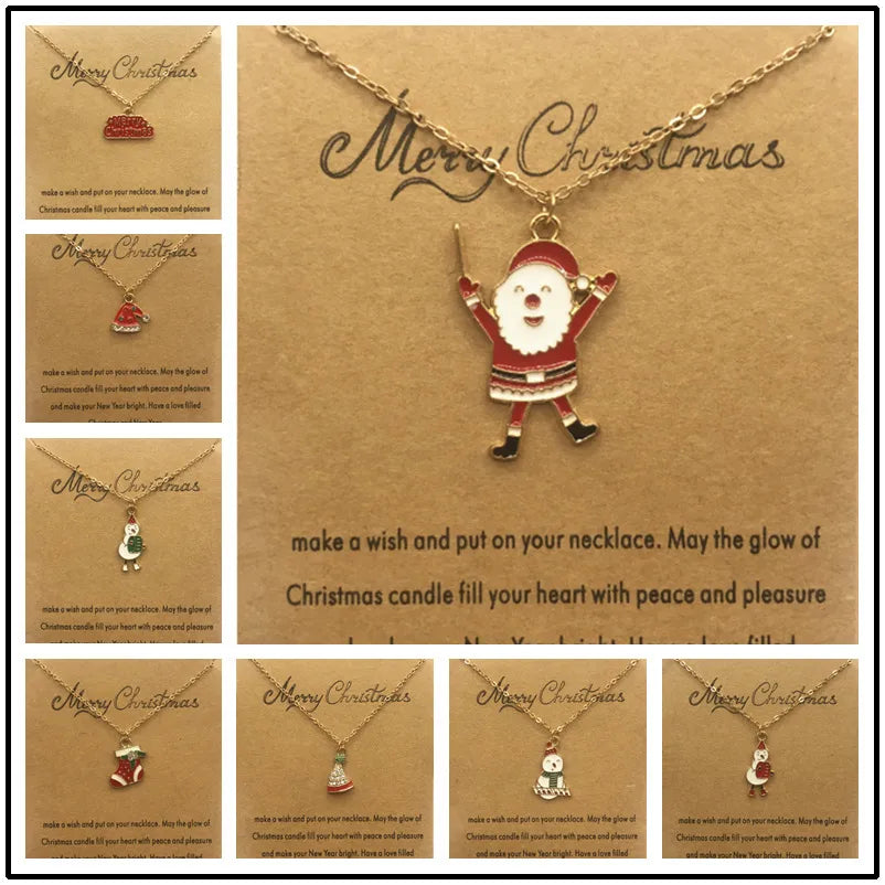 Simple Style Geometric Santa Claus Letter Alloy Wholesale Pendant Necklace