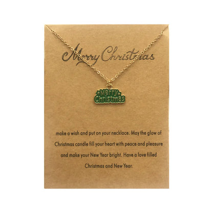 Simple Style Geometric Santa Claus Letter Alloy Wholesale Pendant Necklace