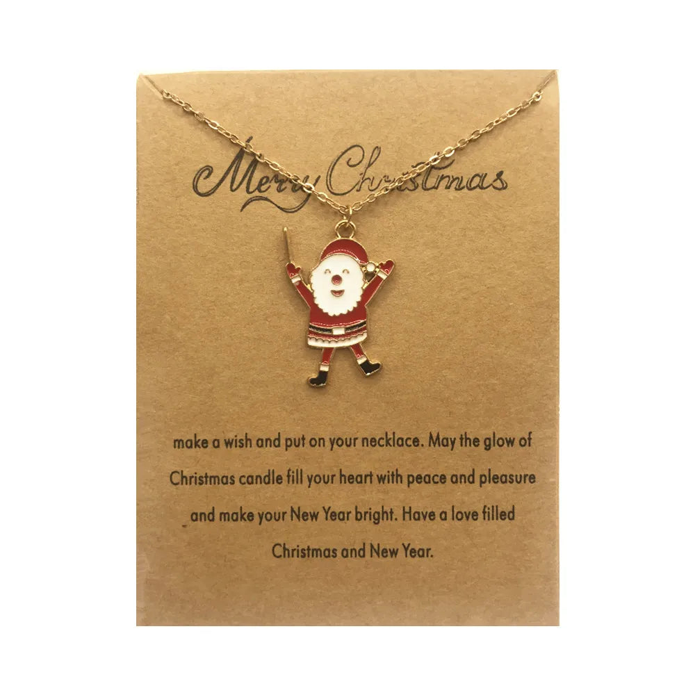 Simple Style Geometric Santa Claus Letter Alloy Wholesale Pendant Necklace