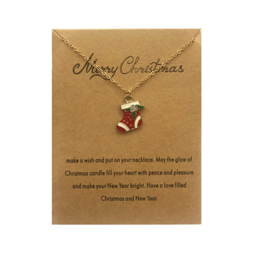 Simple Style Geometric Santa Claus Letter Alloy Wholesale Pendant Necklace