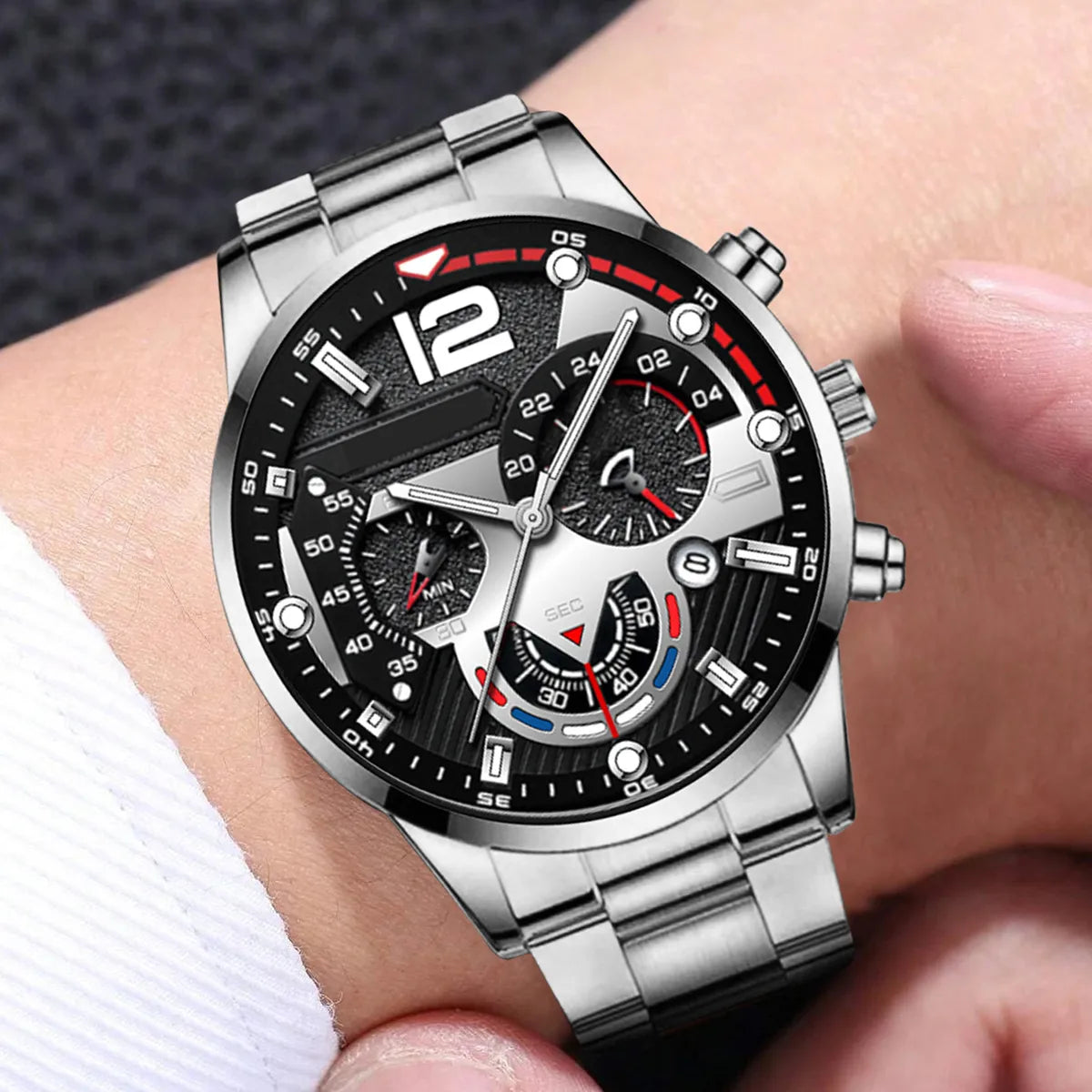 Simple Style Geometric Single Folding Buckle Quartz Men'S Watches