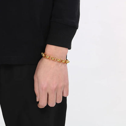 Simple Style Geometric Solid Color 304 Stainless Steel 18K Gold Plated Bracelets In Bulk