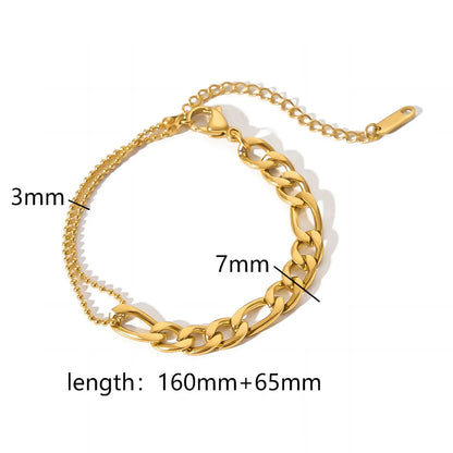 Simple Style Geometric Solid Color 304 Stainless Steel Bracelets In Bulk