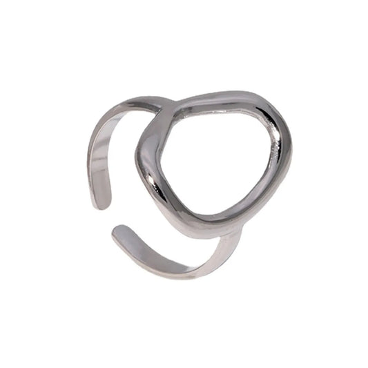 Simple Style Geometric Solid Color Stainless Steel Open Rings